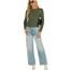 Enjyam Damen Strickjacke Langarm Elegant Kurz Cardigan mit Knöpfe Rundhals Weiche Leichte Jacke zum Top Kleid Grün,M