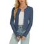 Enjyam Damen Strickjacke Elegant Langarm Rundhals Cardigan Leicht Bolero Jäckchen mit Knöpfe Weiche Jacke über Top Kleid Blau,S
