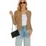Damen Strickjacke Elegant Langarm Rundhals Cardigan Leicht Jäckchen mit Knöpfe Weiche Strickweste über Top Kleid Kamel,M