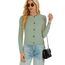 Enjyam Damen Strickjacke Elegant Langarm Rundhals Cardigan Leicht Jäckchen mit Knöpfe Weiche Strickweste über Top Kleid Salbei,L
