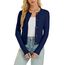 Enjyam Damen Strickjacke Langarm Elegant Kurz Cardigan mit Knöpfe Rundhals Weiche Leichte Jacke zum Top Kleid Navy,S
