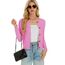 Enjyam Damen Strickjacke Elegant Langarm Rundhals Cardigan Leicht Bolero Jäckchen mit Knöpfe Weiche Jacke über Top Kleid Rosa,XL