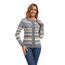 Enjyam Damen Strickjacke Langarm Rundhals Cardigan mit Norweger Strickmuster Weiche Strickweste mit Knopfleiste Grau,L