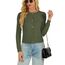 Enjyam Damen Strickjacke Langarm Elegant Kurz Cardigan mit Knöpfe Rundhals Weiche Leichte Jacke zum Top Kleid Grün,XL