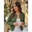 Enjyam Damen Strickjacke Langarm Elegant Kurz Cardigan mit Knöpfe Rundhals Leichte Trachtenjacke zum Top Kleid