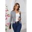 Damen Strickjacke Elegant Langarm Rundhals Cardigan Leicht Bolero Jäckchen mit Knöpfe Weiche Jacke über Top Kleid Grau,S