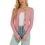 Enjyam Damen Strickjacke Langarm Elegant Kurz Cardigan mit Knöpfe Rundhals Weiche Leichte Jacke zum Top Kleid Lachsrosa,L