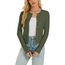Enjyam Damen Strickjacke Langarm Elegant Kurz Cardigan mit Knöpfe Rundhals Weiche Leichte Jacke zum Top Kleid Grün,XL