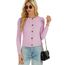 Enjyam Damen Strickjacke Elegant Langarm Rundhals Cardigan Leicht Jäckchen mit Knöpfe Weiche Weste über Top Kleid