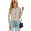 Enjyam Damen Strickjacke Elegant Langarm Rundhals Cardigan Leicht Jäckchen mit Knöpfe Weiche Strickweste über Top Kleid,XL