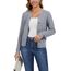 Enjyam Damen Strickjacke Elegant Langarm Rundhals Cardigan Leicht Jäckchen mit Knöpfe Weiche Jacke über Top Kleid Hellgrau,M