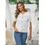 Enjyam Damen Strickjacke Kurzarm Elegant Kurz Cardigan mit Knöpfe Rundhals Weiche Leichte Jacke zum Top Kleid Weiß,S