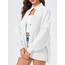 Saodimallsu Strickjacke Damen Kurz Laternenärmel Cardigan Knopfleiste Open Front Sweater Langarm Lose Strickmantel Herbst Winter Gestrickt Jacke Weiß L