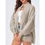 Saodimallsu Strickjacke Damen Kurz Laternenärmel Cardigan Knopfleiste Open Front Sweater Langarm Lose Strickmantel Herbst Winter Gestrickt Jacke Khaki S