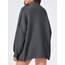 Saodimallsu Strickjacke Damen Kurz Laternenärmel Cardigan Knopfleiste Open Front Sweater Langarm Lose Strickmantel Herbst Winter Gestrickt Jacke Dunkelgrau L