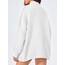 Saodimallsu Strickjacke Damen Kurz Laternenärmel Cardigan Knopfleiste Open Front Sweater Langarm Lose Strickmantel Herbst Winter Gestrickt Jacke Weiß XL