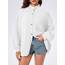 Saodimallsu Strickjacke Damen Kurz Laternenärmel Cardigan Knopfleiste Open Front Sweater Langarm Lose Strickmantel Herbst Winter Gestrickt Jacke Weiß XL