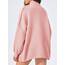 Saodimallsu Strickjacke Damen Kurz Laternenärmel Cardigan Knopfleiste Open Front Sweater Langarm Lose Strickmantel Herbst Winter Gestrickt Jacke Rosa M