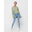 ONLY Damen Onllesly L/S Open Cardigan KNT Noos Strickjacke 15174274,Grün (Basil/W. Melange),3XL
