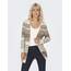 ONLY Damen Onllesly L/S Open Cardigan KNT Noos Strickjacke 15174274,Whitecap Gray/Stripes:w. Beige/Cappuccino Mel,XXL