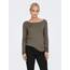 ONLY Damen Onlmila Lacy L/S Long Pullover Knt Noos, Walnut/Detail:w. Melange, L