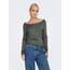 ONLY Damen Onlmila Lacy L/S Long Pullover Knt Noos, Balsam Green/Detail:w. Melange, XL