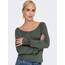 ONLY Damen Onlmila Lacy L/S Long Pullover Knt Noos, Balsam Green/Detail:w. Melange, 3XL