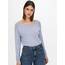 ONLY Damen Onlmila Lacy L/S Long Pullover Knt Noos, Cosmic Sky, XS