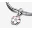 Feitery Cherry Blossom Dangle Charm Herz Anhänger Armband zum Muttertag