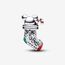 Feitery Christmas Festliche Maus & Strumpf Charms Kompatibilität für Pandora Armband Bead Charm für Damen Weihnachtszeit