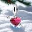 Feitery Christmas Rosa Herzen Charms Kompatibilität für Pandora Armband Bead Charm für Damen Weihnachtszeit
