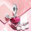 Feitery Christmas Rosa Herzen Charms Kompatibilität für Pandora Armband Bead Charm für Damen Weihnachtszeit