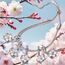 Feitery Cherry Blossom Dangle Charm Herz Anhänger Armband zum Muttertag