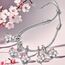 Feitery Cherry Blossom Dangle Charm Herz Anhänger Armband zum Muttertag