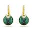 Swarovski Bella V Drop-Ohrhänger, Vergoldete Ohrringe mit Grünen Kristallelementen im Rundschliff, Größe: 1.9 x 1 cm