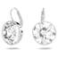 Swarovski Bella Ohrringe, Rund, Klein, Weiss, Rhodiniert