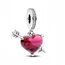 Feitery Christmas Rosa Herzen Charms Kompatibilität für Pandora Armband Bead Charm für Damen Weihnachtszeit