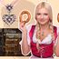 Patelai 3 Stück Trachtenschmuck Set Bayerisch Dirndlschmuck Trachtenkette mit Strass Edelweiß Herz Anhänger und Edelweiß Ohrstecker für Damen Bierfest Trachten Dirndl Outfit Accessoires (Rosa)