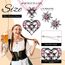 Patelai 3 Stück Trachtenschmuck Set Bayerisch Dirndlschmuck Trachtenkette mit Strass Edelweiß Herz Anhänger und Edelweiß Ohrstecker für Damen Bierfest Trachten Dirndl Outfit Accessoires (Rosa)