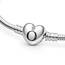PANDORA Moments Schlangen-Gliederarmband mit Herz-Verschluss aus Sterling-Silber, kompatibel mit Charms und Anhängern aus der Moments Kollektion, Größe: 20cm