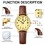 LN LENQIN Uhr Damen Armbanduhr Damen Uhr mit Großen Ziffern Analog Quarzuhr für Frauen mit Lederband