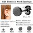 YADOCA 4 Paare G23 Titanium Ohrstecker Hypoallergen für Damen Herren Mädchen Schwarz Ohrstecker Runde Scheibe Ohrringe für Empfindliche Ohren 2/3/4/5mm