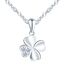 feilok Kette Damen Halskette mit Kleeblatt Zirkonia Vierblättriges Glücksbringer Anhänger aus 925 Sterling silber Halskette für Frauen Mädchen
