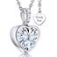 LOVENEST Herz Halskette Silber 925 / Vergoldet Halskette Damen I Love You Kette Silberkette Herz Anhänger Schmuck Geschenke Frauen Freundin Sie zum Geburtstag Hochzeitstag Liebesgeschenk, Zirkonia