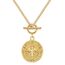 BONNYBIRD® Kompass Kette Damen Gold Edelstahl Halskette mit Anhänger Wasserfest Knebelverschluss Goldkette Schmuck Frauen Coin Panzerkette Vergoldet Goldschmuck Layering Sommer Accessoire