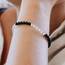Lebensquelle Plus Mini Kugelarmband | 4-5mm | Hochwertiges Edelsteinarmband (Bergkristall+Turmalin/Schörl)