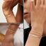 CASSIECA 3 Stück Armband Silber Damen Armbänder Roségold Armband Set Gold 14 Karat Rosévergoldet Armbänder Damen Verstellbare Stapelbare Kettenarmband Roségold Schmuck für Damen