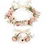 Hochzeitsgirlande, Blumenkranz, für Damen, Haarband, Blumenkranz, GuKKK Rosa und Armband, verstellbares Haarband für Party, Festival, Strand, Arbeit, Hochzeit (Rosa)