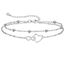 Jbniuay Fußkettchen für Damen 925 Sterling Silber - Infinity Herz Fußkette - Damen Fußkettchen - Fußkette Verstellbare 23+5cm - Geschenke für Frauen/Mädchen/mama/mutter (Silber)