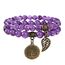 Farfume Chakra Armbänder für Frauen - Kristalle Armband Frauen natürliche Edelsteine Yoga Reiki - ein Satz von Doppel-Armbänder(Amethyst(Mittel)